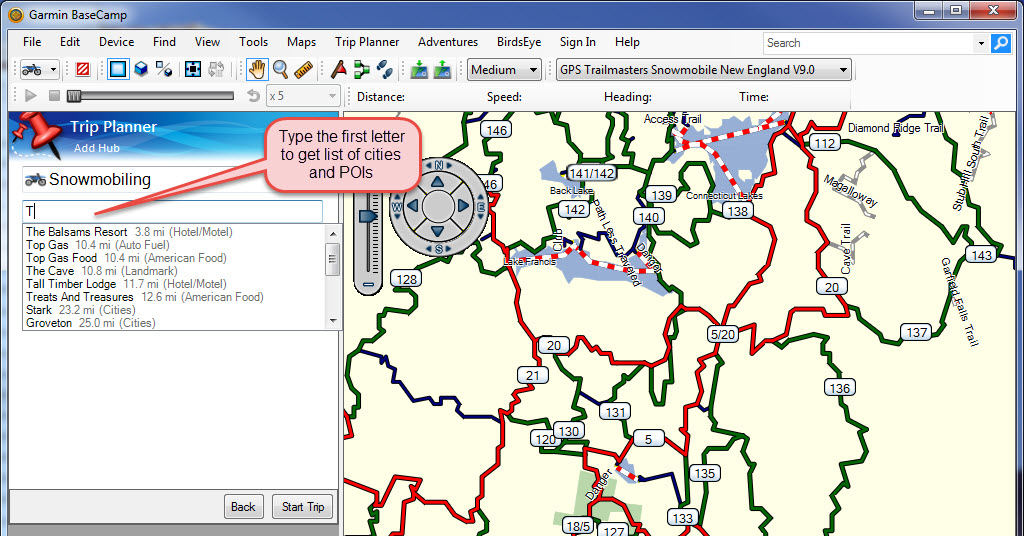 Trip Planner auto-fill starting and destination points